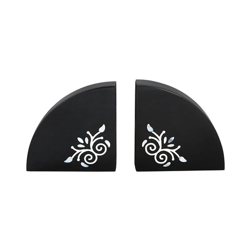 Set of Bookend with Mother of Pearl Inlay